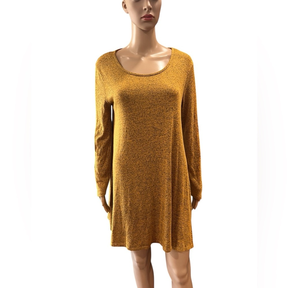 Vintage 90’s TMG A line Heather mustard mini dress large